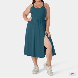 HALARA Teal Midi Dress
